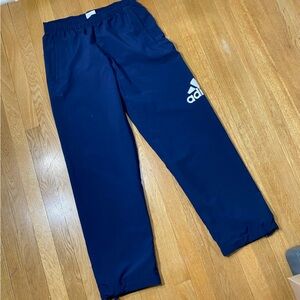 Adidas Essentials Performance Climalite Navy Blue Logo Mesh Lined Track Pants M